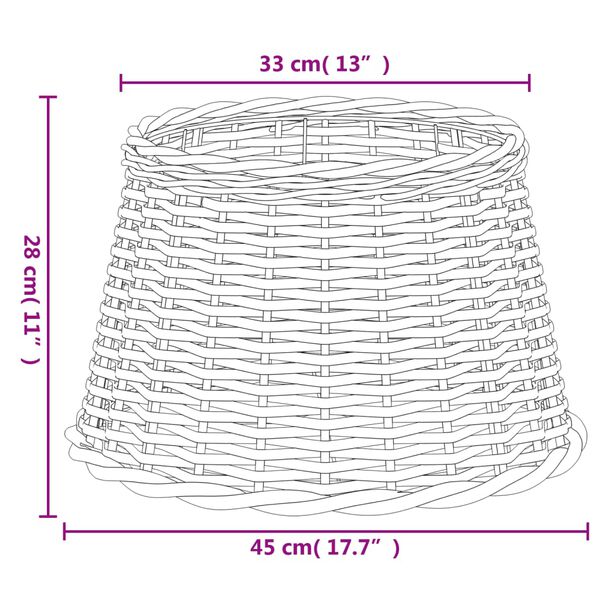 vidaXL Καπέλο Φωτιστικού Καφέ Ø45x28 εκ. από Wicker