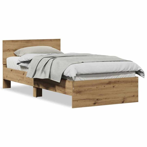 vidaXL Σκελετός Κρεβατιού artisan δρυς 75 x 190 cm Επεξεργασμένο ξύλο