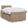 vidaXL Κρεβάτι Boxspring με Στρώμα Καπουτσίνο 120x200εκ.από Συνθ.Δέρμα