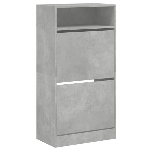 vidaXL Παπουτσοθήκη Γκρι Σκυροδέματος 60x34x116 εκ. Επεξεργασμένο Ξύλο