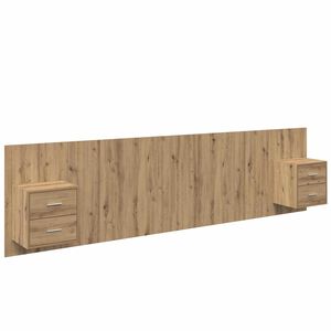 vidaXL Κεφαλή κρεβατιού με κομοδίνο με συρτάρι 3 pcs Artisan Oak