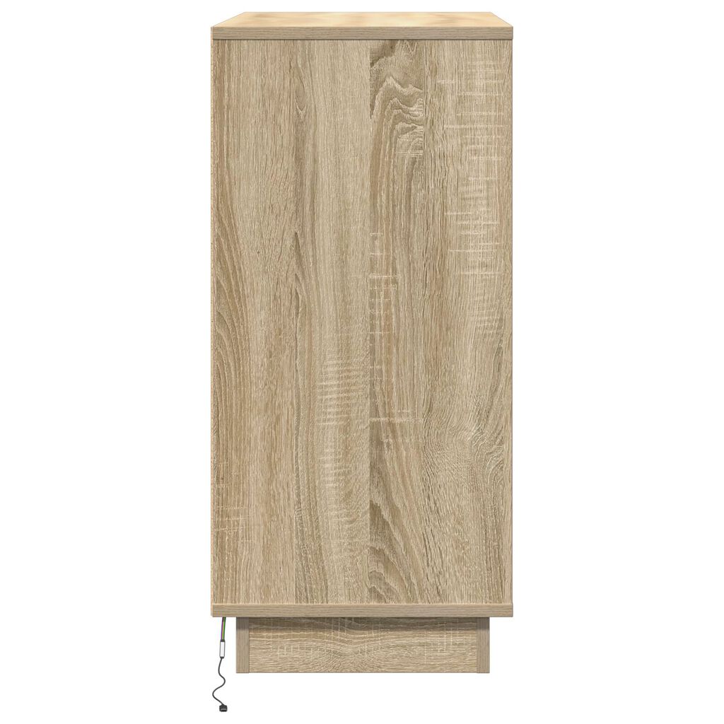 Κομοδίνο vidaXL με LED Σονόμα Όξυ 71x34,5x75 εκ Κατασκευασμένο Ξύλο