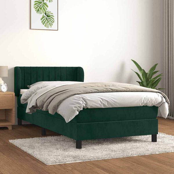 vidaXL &Kappa;&rho;&epsilon;&beta;ά&tau;&iota; Boxspring &mu;&epsilon; &Sigma;&tau;&rho;ώ&mu;&alpha; &Sigma;&kappa;&omicron;ύ&rho;&omicron; &Pi;&rho;ά&sigma;&iota;&nu;&omicron; 90x190 &epsilon;&kappa;. &Beta;&epsilon;&lambda;&omicron;ύ&delta;&iota;&nu;&omicron;