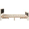 vidaXL Σκελετός Κρεβατιού με κεφαλάρι Μαύρο 150 x 200 cm ύφασμα