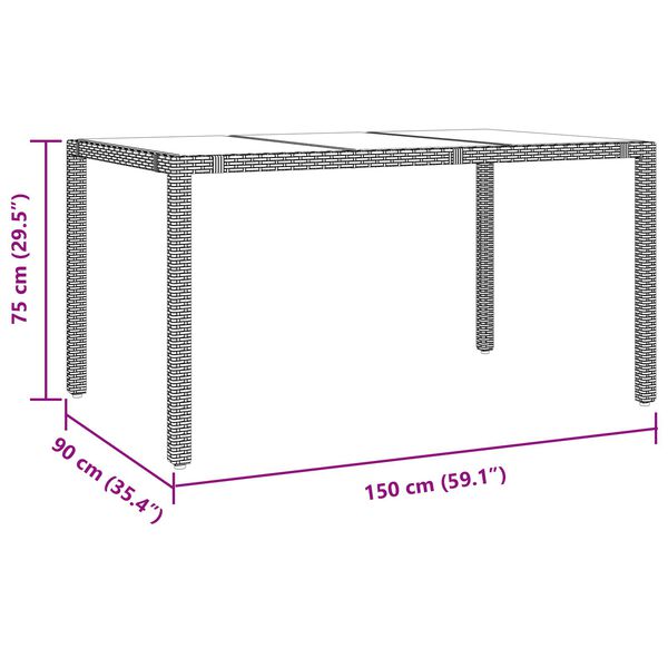 vidaXL Σέτ φαγητού για κήπο 7 pcs Μπεζ 150 x 90 x 75 cm