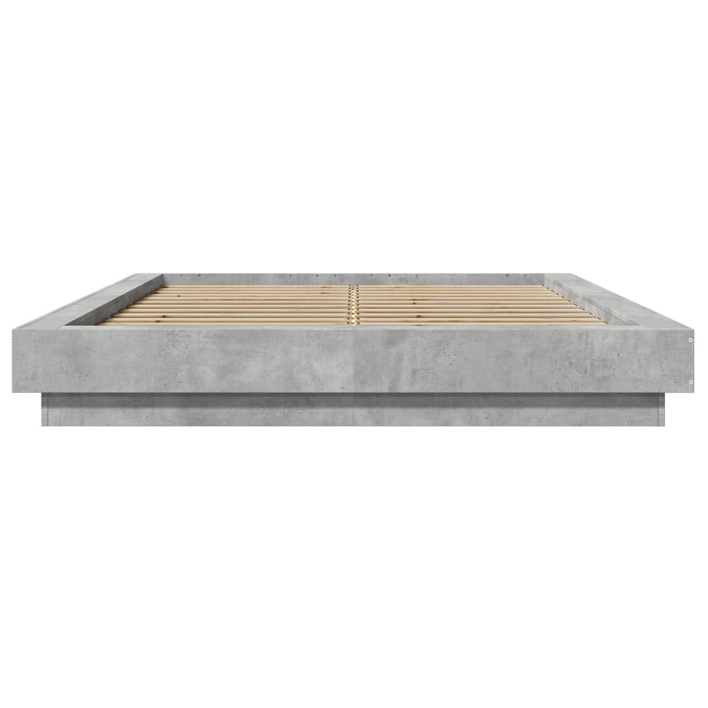 vidaXL Πλαίσιο Κρεβατιού Γκρι Σκυροδέματος 140x200 εκ. Επεξεργ. Ξύλο