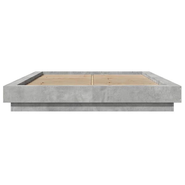 vidaXL Πλαίσιο Κρεβατιού Γκρι Σκυροδέματος 140x200 εκ. Επεξεργ. Ξύλο