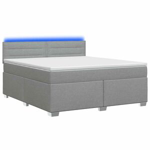 vidaXL &Kappa;&rho;&epsilon;&beta;ά&tau;&iota; Box Spring &mu;&epsilon; &Sigma;&tau;&rho;ώ&mu;&alpha; &kappa;&alpha;&iota; LED &Alpha;&nu;&omicron;&iota;&chi;&tau;ό &gamma;&kappa;&rho;&iota; 140 x 190 cm