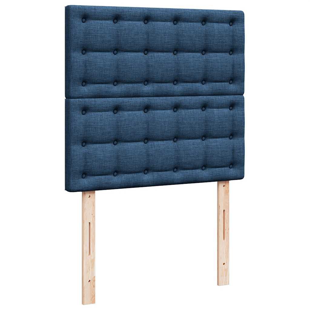 vidaXL Οθωμανικό κρεβάτι με στρώματα μπλε 180x200cm ύφασμα