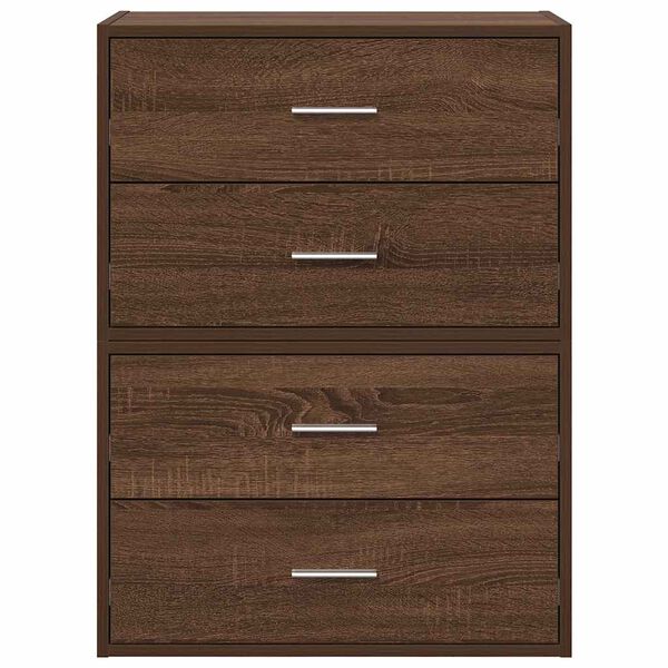 vidaXL Ντουλάπια με 2 συρτάρια 2 τεμ. Καφέ Δρυς 60x31x40 εκ.