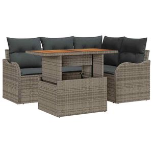 vidaXL &Sigma;&epsilon;&tau; &Kappa;&alpha;&nu;&alpha;&pi;έ &Kappa;ή&pi;&omicron;&upsilon; &mu;&epsilon; &alpha;&pi;&omicron;&theta;ή&kappa;&epsilon;&upsilon;&sigma;&eta; 5 pcs &Gamma;&kappa;&rho;&iota; &Pi;&omicron;&lambda;&upsilon; &rho;ά&tau;&alpha;&nu;
