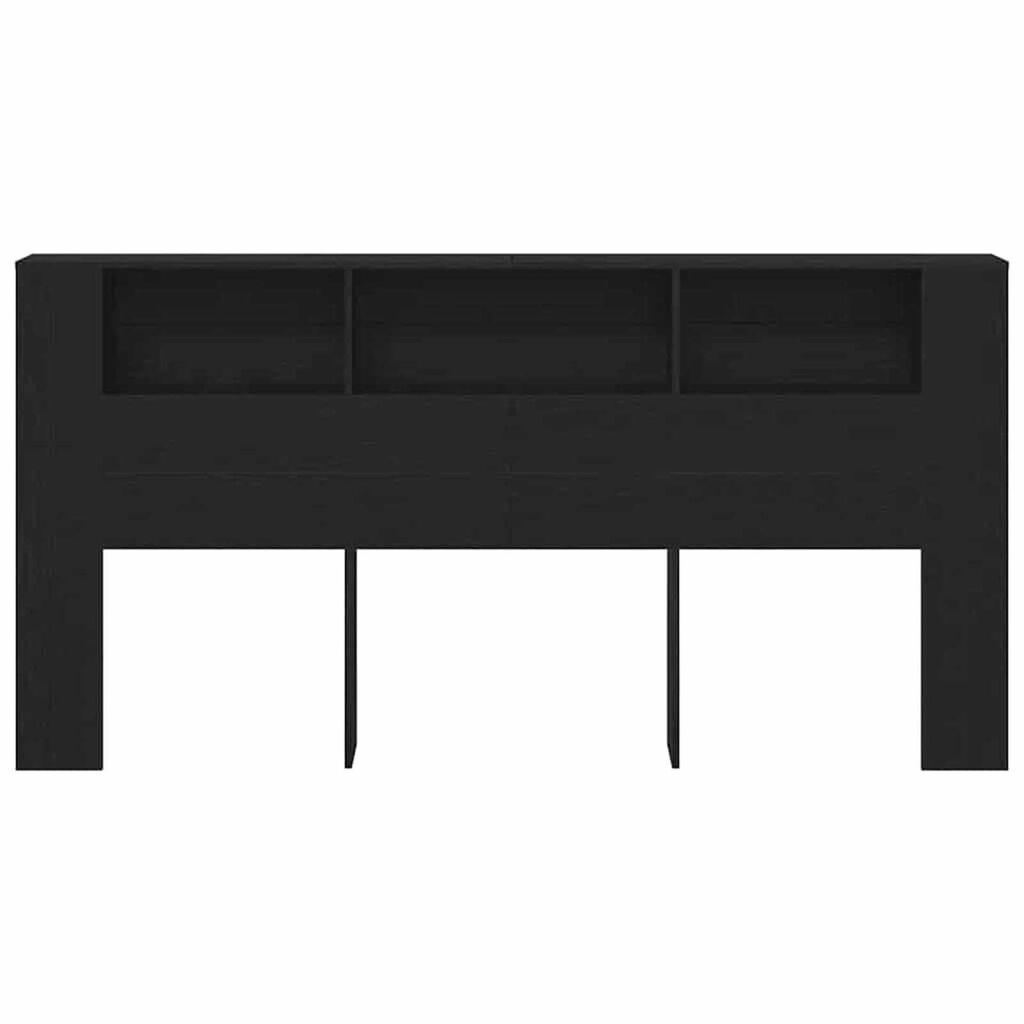 vidaXL Κρεβάτι με Κεφαλάρι Μαύρη δρυς 200 x 18,5 x 104,5 εκ.