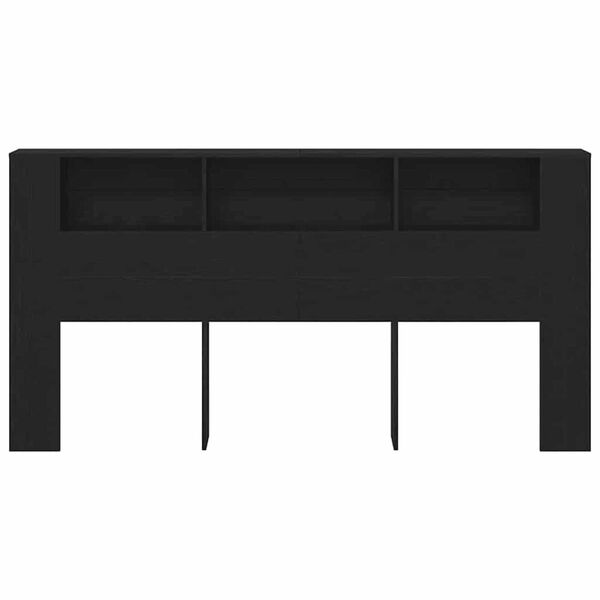 vidaXL Κρεβάτι με Κεφαλάρι Μαύρη δρυς 200 x 18,5 x 104,5 εκ.