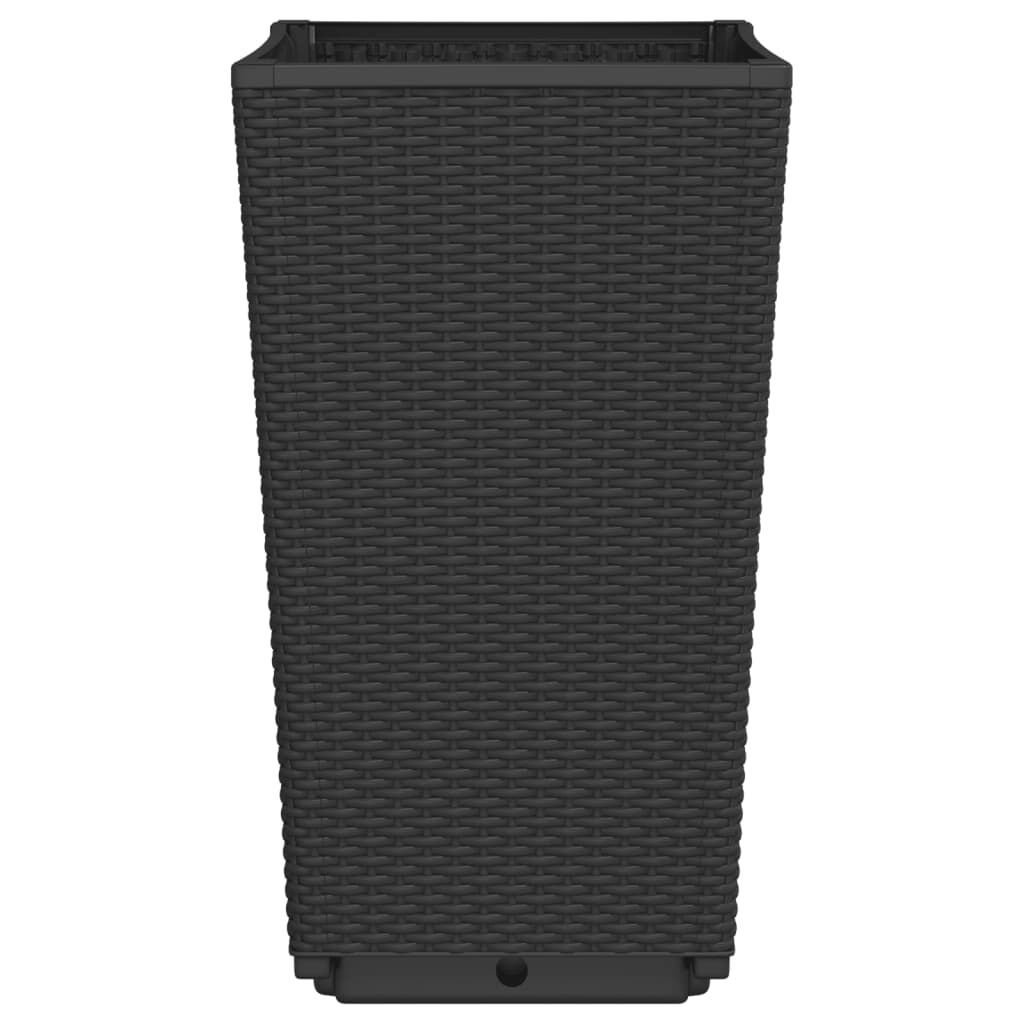 vidaXL Ζαρντινιέρες Κήπου 4 τεμ. Μαύρο 32,5x32,5x57 εκ. Πολυπροπυλένιο