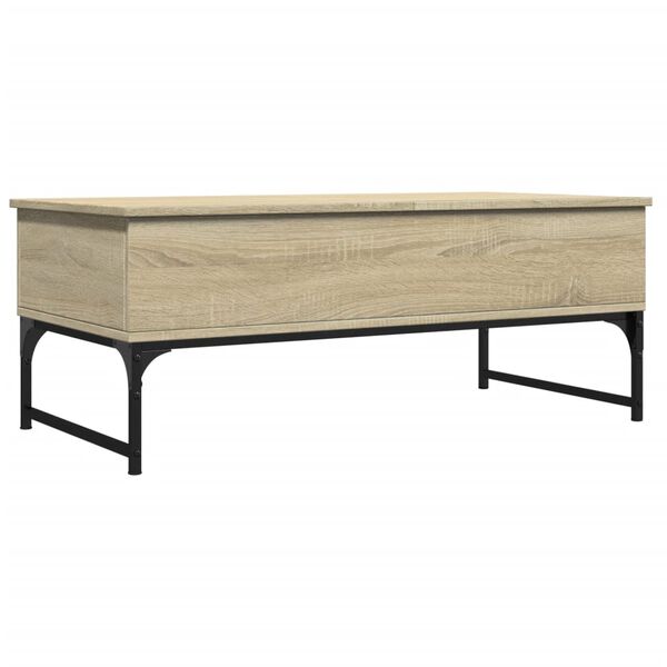 vidaXL Τραπεζάκι Σαλονιού Sonoma Δρυς 100x50x40 εκ. Επ. Ξύλο & Μέταλλο