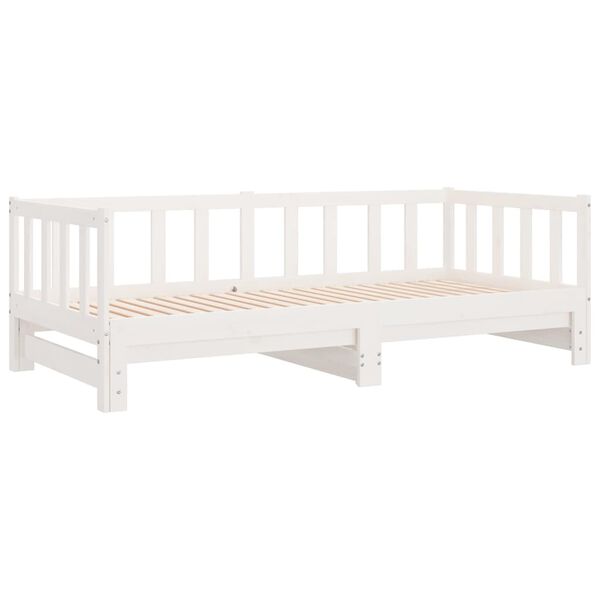vidaXL Καναπές Κρεβάτι Λευκός 2 x (90 x 200) εκ. από Μασίφ Ξύλο Πεύκου