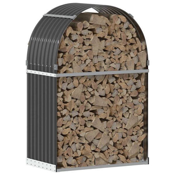 vidaXL Ξυλοθήκη Ανθρακί 80x45x120 εκ. από Γαλβανισμένο Ατσάλι