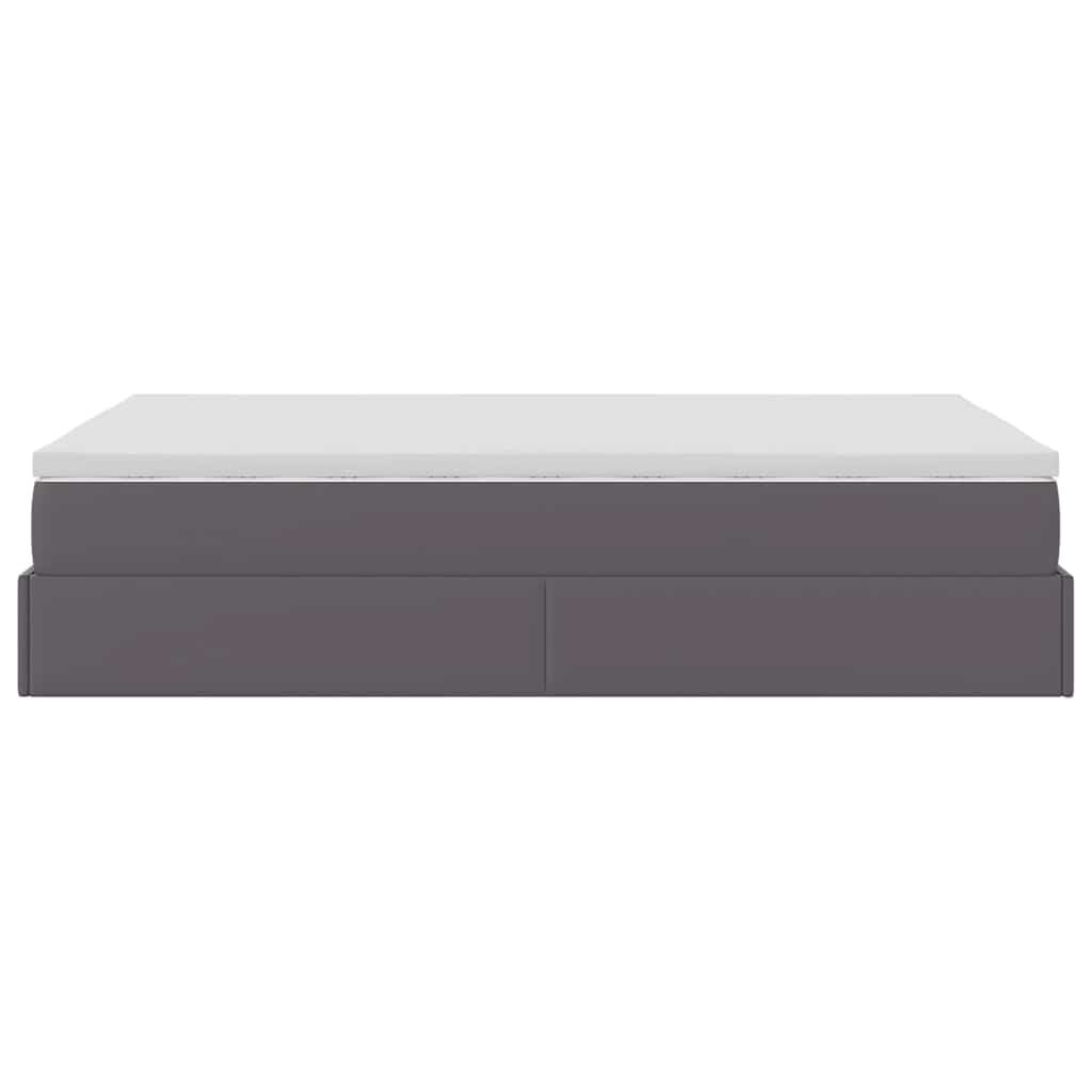 vidaXL Οθωμανικό κρεβάτι με στρώμα Γκρι 120x200cm Faux Leather