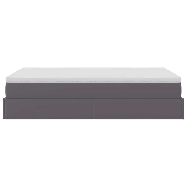 vidaXL Οθωμανικό κρεβάτι με στρώμα Γκρι 120x200cm Faux Leather