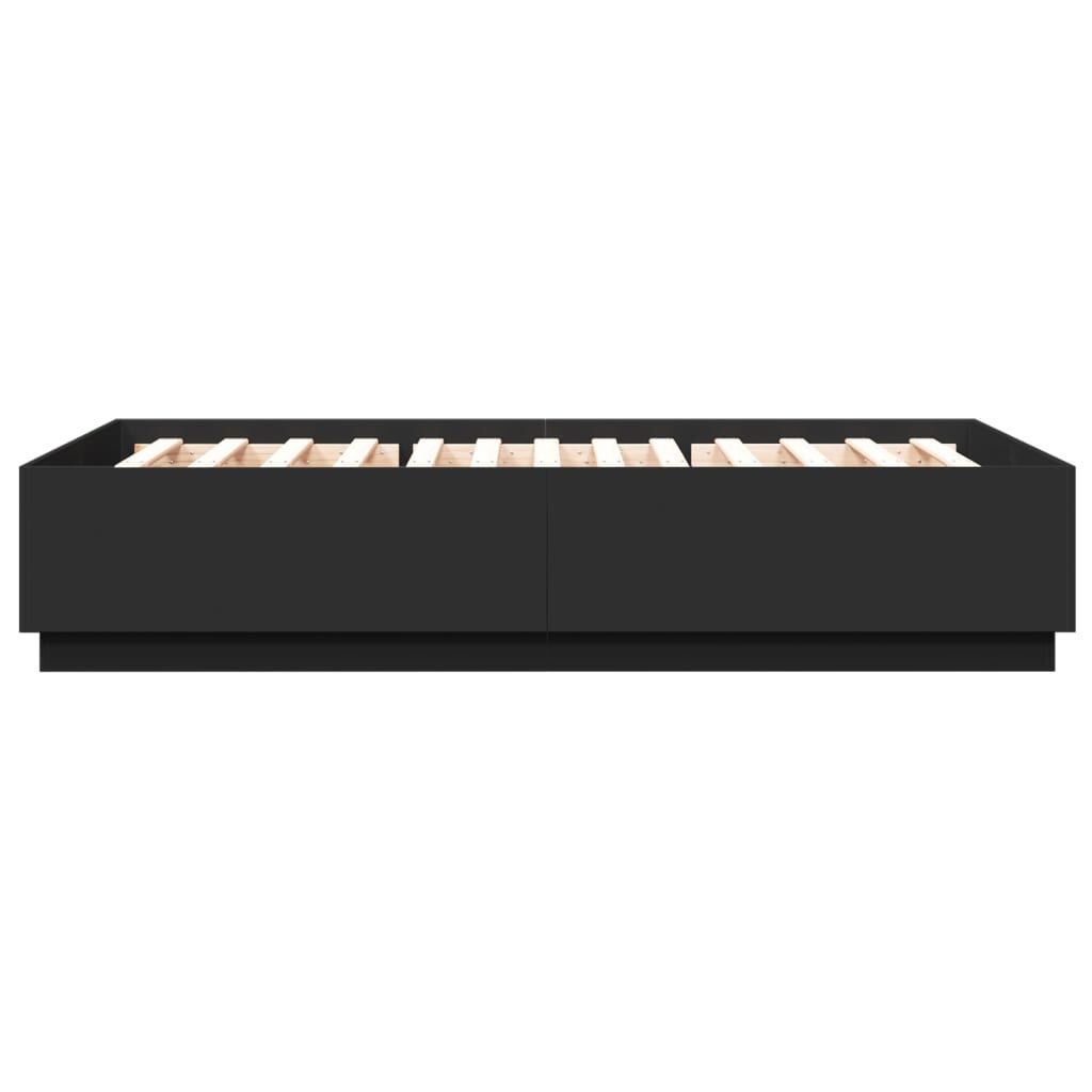 vidaXL Πλαίσιο Κρεβατιού Μαύρο 160x200 εκ. Επεξεργασμένο Ξύλο