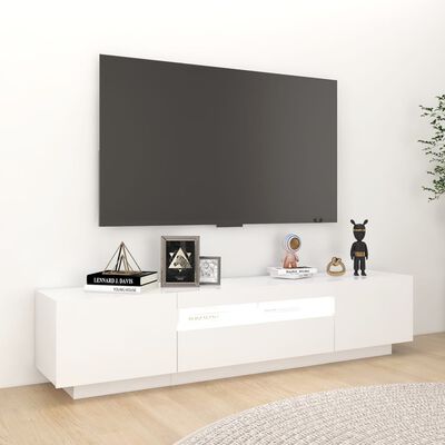 vidaXL Έπιπλο Τηλεόρασης με LED Λευκό 180 x 35 x 40 εκ.
