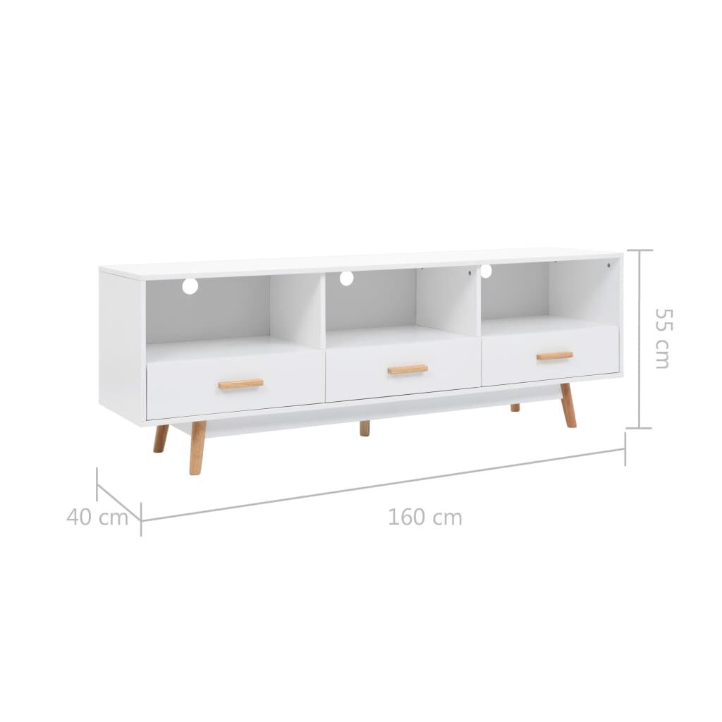 vidaXL Έπιπλο Τηλεόρασης Λευκό 160 x 40 x 55 εκ. από MDF