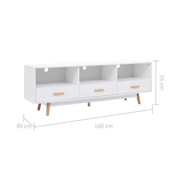 vidaXL Έπιπλο Τηλεόρασης Λευκό 160 x 40 x 55 εκ. από MDF