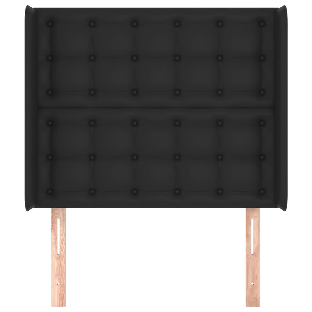 vidaXL Κεφαλάρι με Πτερύγια Μαύρο 83x16x118/128 εκ. Συνθετικό Δέρμα