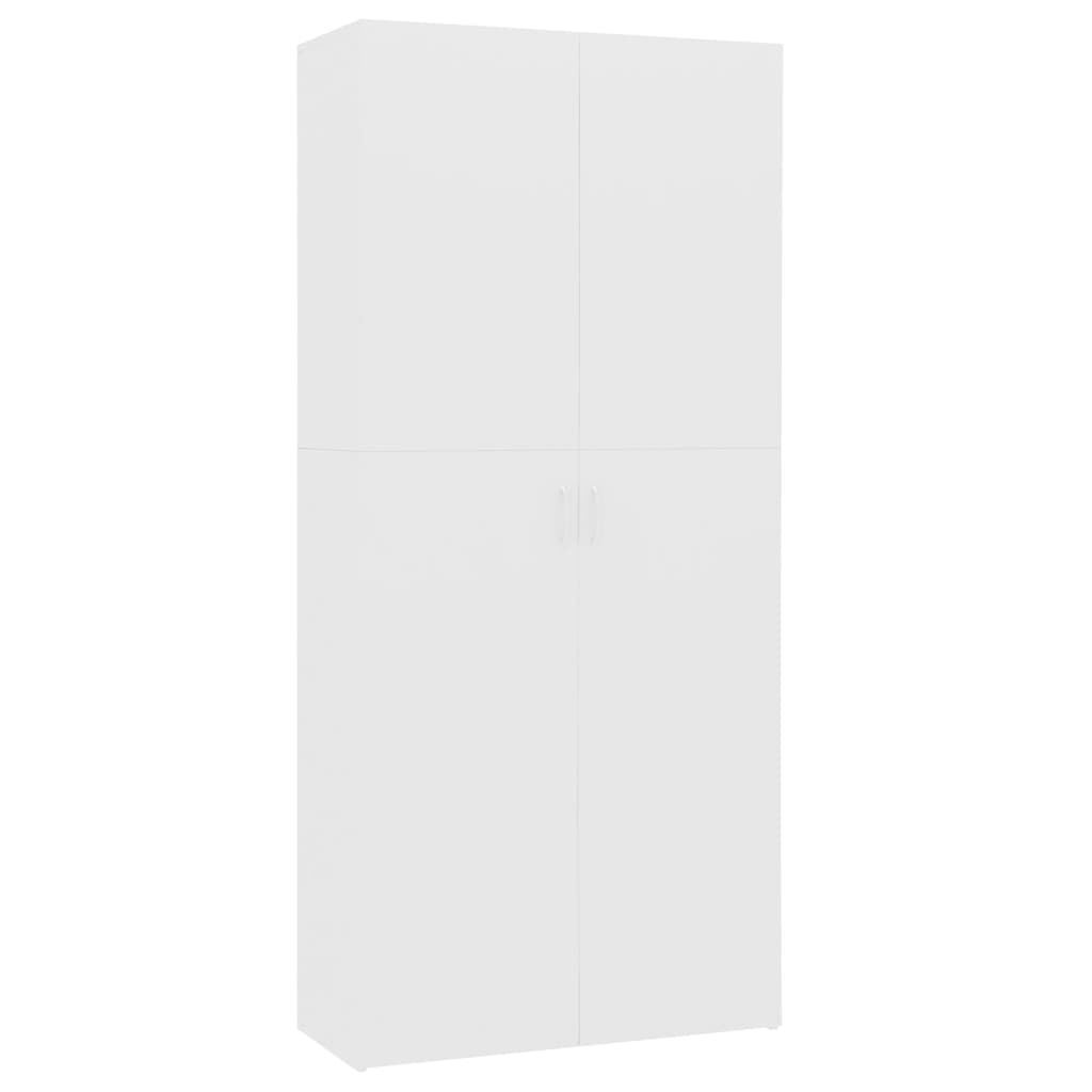 vidaXL Παπουτσοθήκη Λευκή 80 x 35,5 x 180 εκ. από Επεξ. Ξύλο