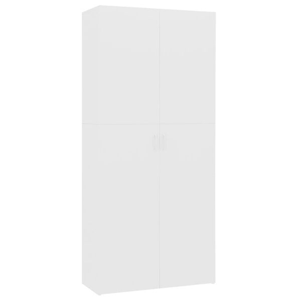 vidaXL Παπουτσοθήκη Λευκή 80 x 35,5 x 180 εκ. από Επεξ. Ξύλο