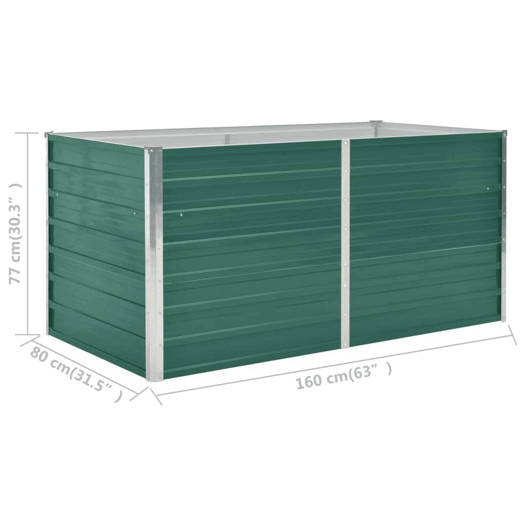 vidaXL Ζαρντινιέρα Ψηλή Πράσινη 160x80x77 εκ. Γαλβανισμένος Χάλυβας