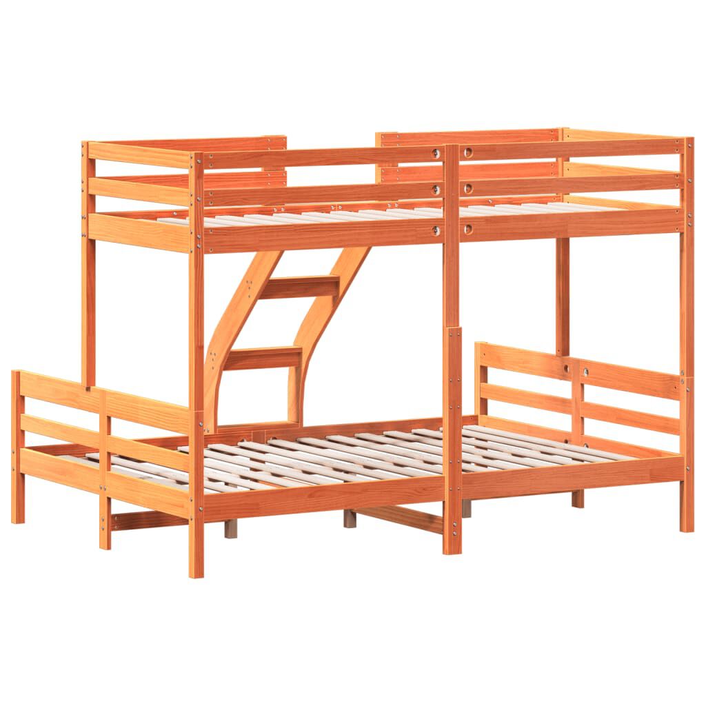vidaXL Κουκέτα 80x200/140x200 εκ. Καφέ Κεριού από Μασίφ Ξύλο Πεύκου
