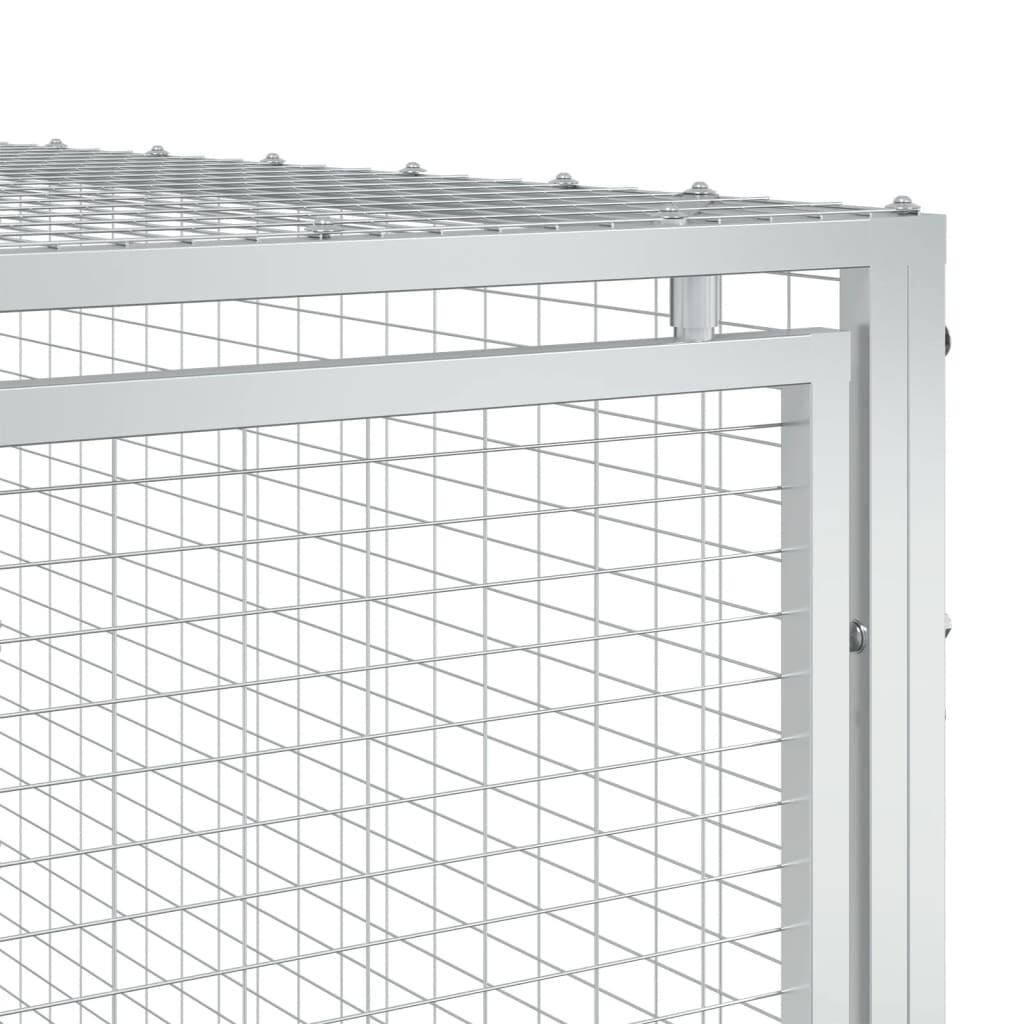 vidaXL Σπιτάκι Σκύλου με Αυλή Ανθρακί 197x396x110 εκ. Γαλβαν. Χάλυβας