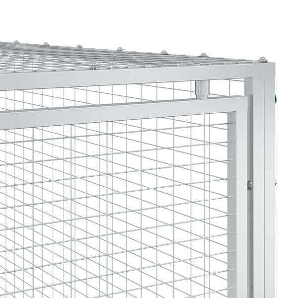 vidaXL Σπιτάκι Σκύλου με Αυλή Ανθρακί 197x396x110 εκ. Γαλβαν. Χάλυβας