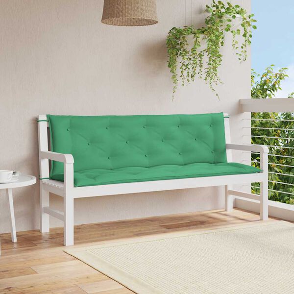 vidaXL Μαξιλάρι Πάγκου Κήπου Πράσινο 150x(50+50)x7 εκ. Ύφασμα Oxford