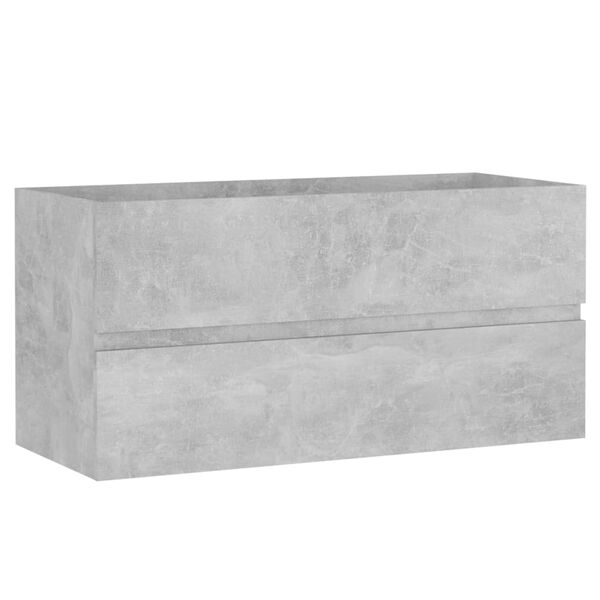 vidaXL Ντουλάπι Νιπτήρα Γκρι Σκυροδέματος 90x38,5x45εκ. από Επεξ. Ξύλο