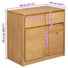 vidaXL Ντουλάπι SAUDA Δρυς 80x43x75,5 εκ. από Μασίφ Ξύλο Πεύκου