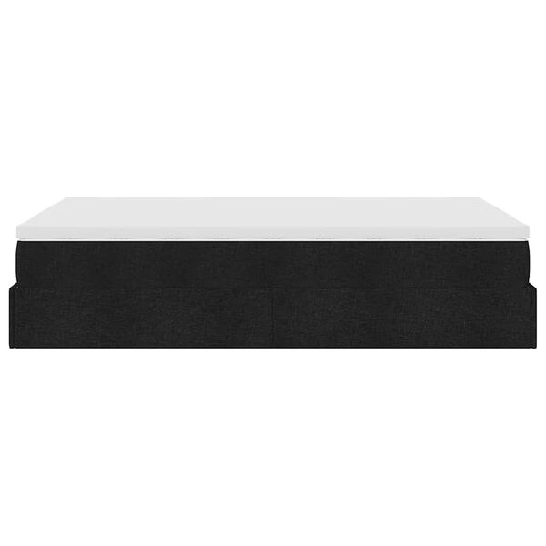 vidaXL Οθωμανικό κρεβάτι με στρώμα Μαύρο 120x200cm Ύφασμα