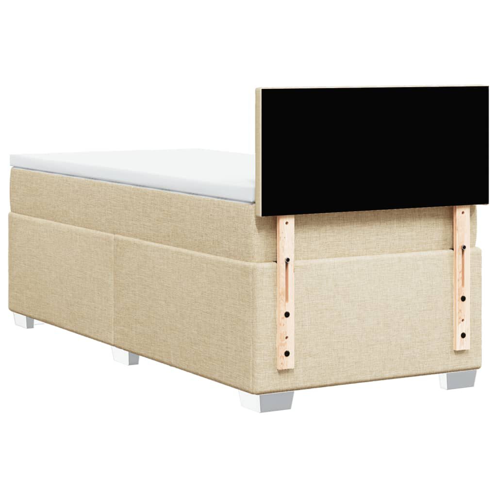 vidaXL Κρεβάτι Boxspring με Στρώμα Κρεμ 80 x 200 εκ. Υφασμάτινο