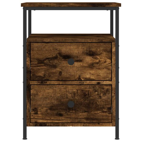 vidaXL Κομοδίνα 2 τεμ. Καπνιστή Δρυς 44x45x60 εκ. Επεξεργασμένο Ξύλο