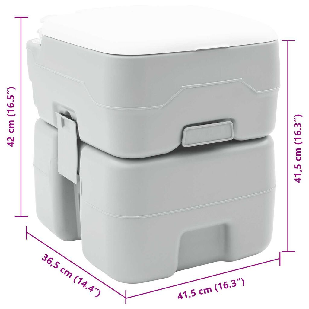 vidaXL Τουαλέτα Κάμπινγκ Γκρι 41.5 x 36.5 x 42 εκ.