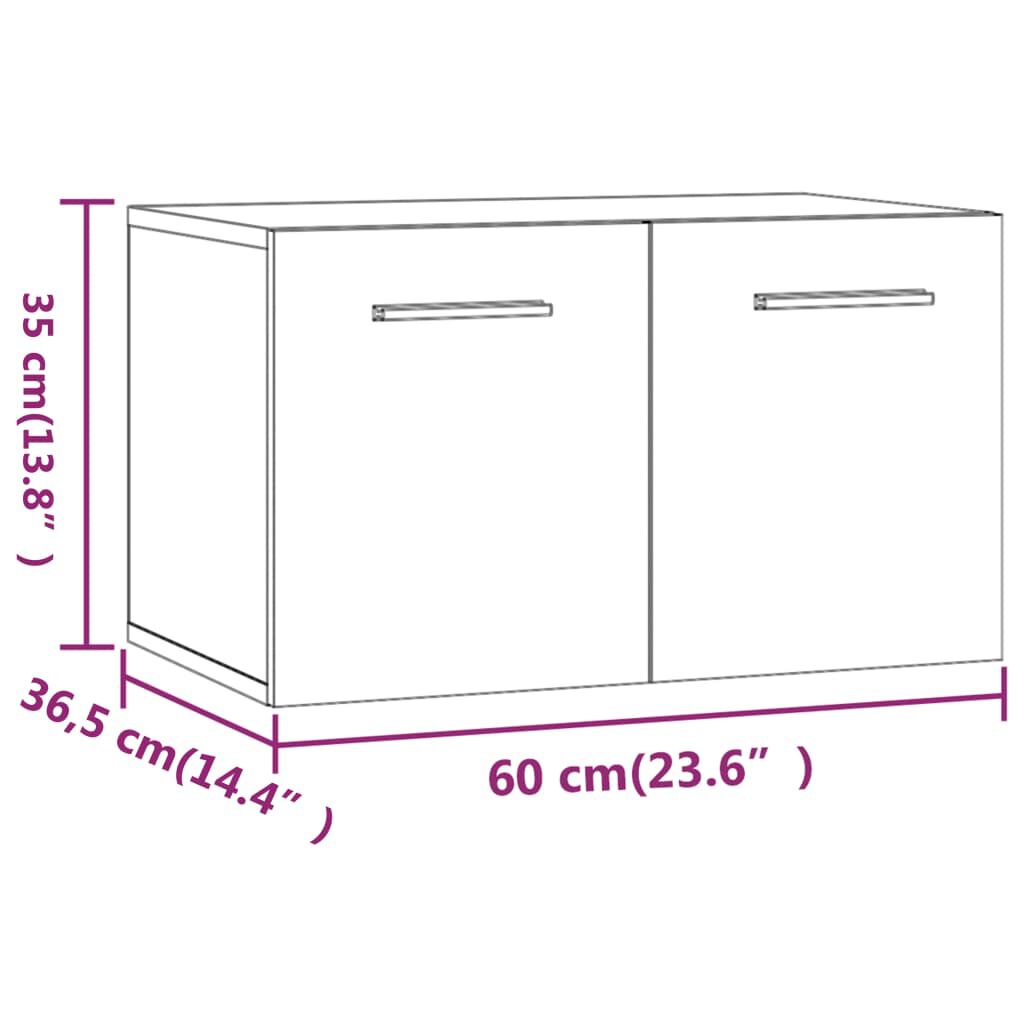 vidaXL Ντουλάπι Τοίχου Καπνιστή Δρυς 60x36,5x35 εκ. Επεξεργασμένο Ξύλο