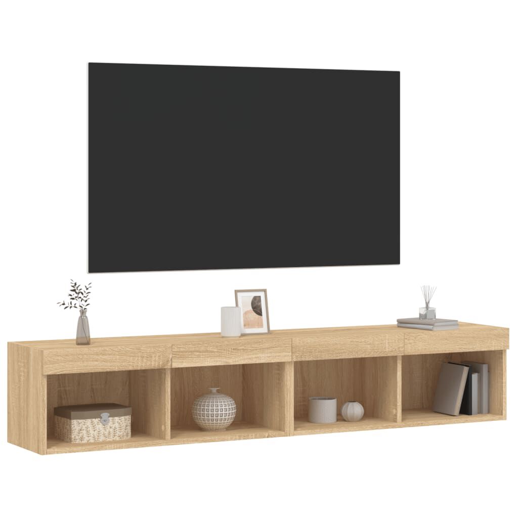 vidaXL Έπιπλα Τηλεόρασης με LED 2 τεμ. Sonoma Δρυς 80 x 30 x 30 εκ.
