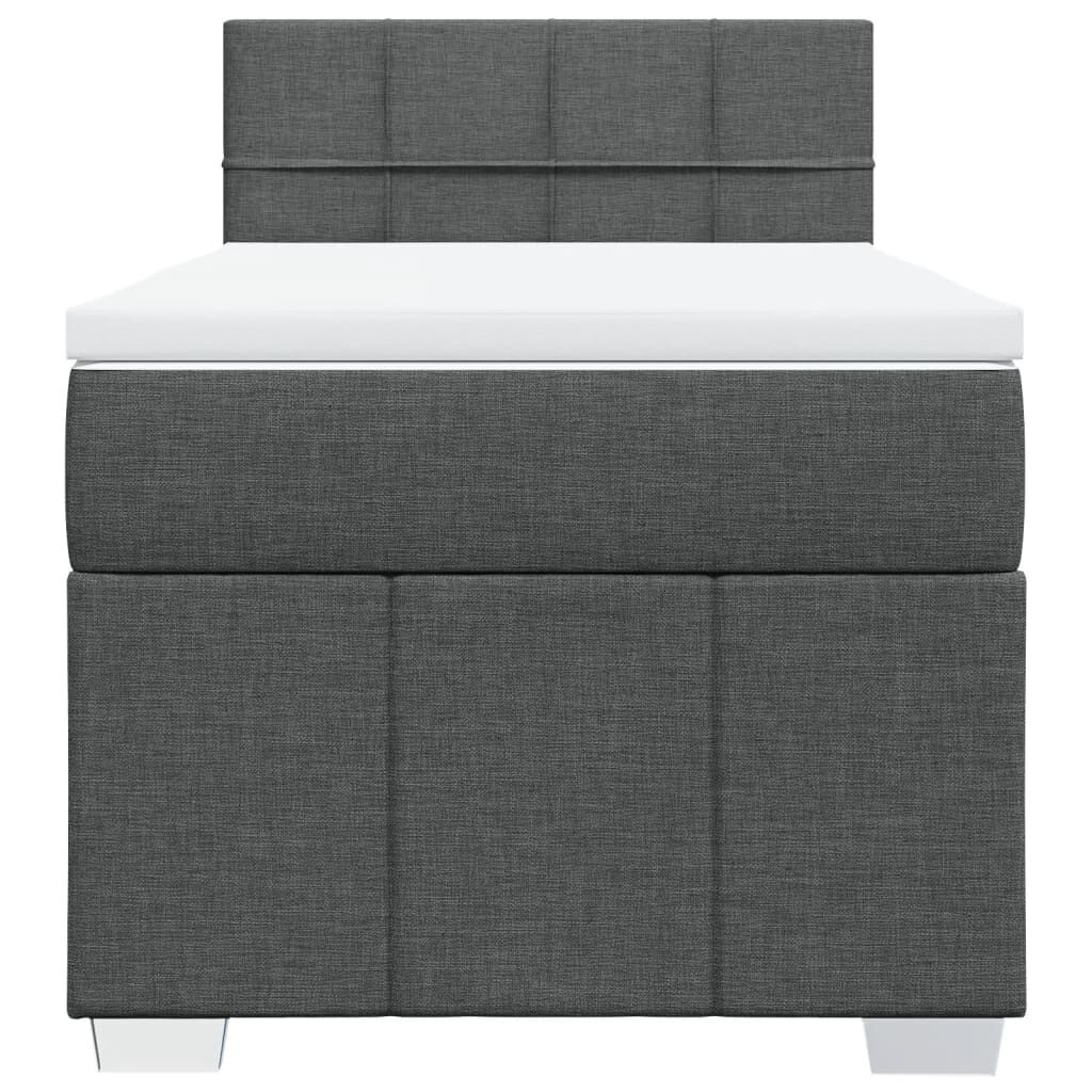 vidaXL Κρεβάτι Boxspring με Στρώμα Σκούρο Γκρι 80x200 εκ. Υφασμάτινο