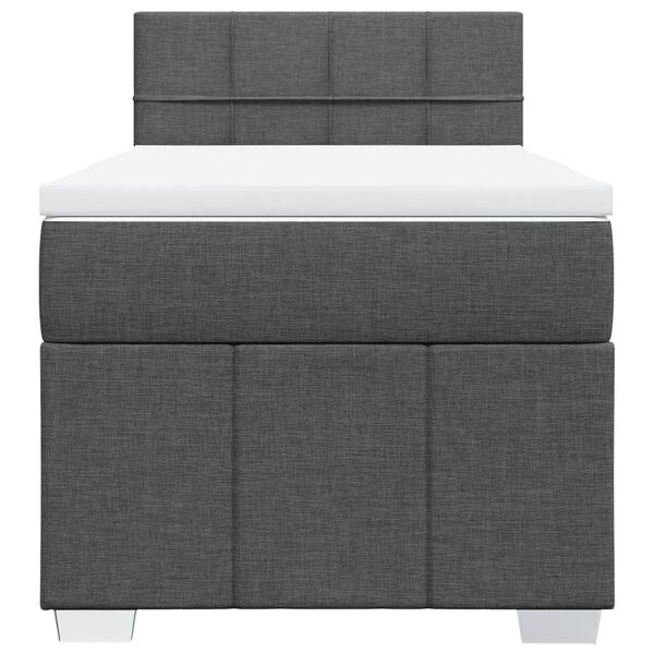 vidaXL Κρεβάτι Boxspring με Στρώμα Σκούρο Γκρι 80x200 εκ. Υφασμάτινο