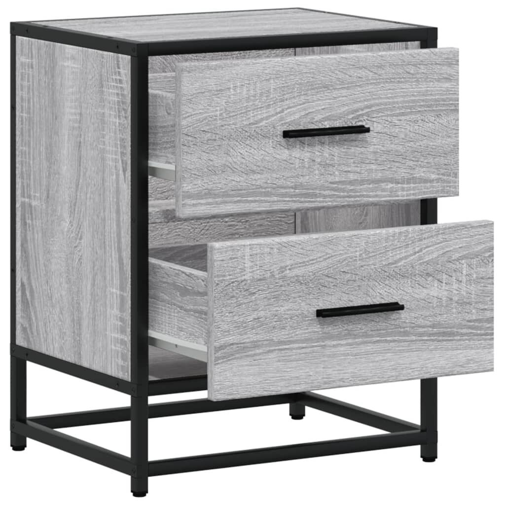 vidaXL Κομοδίνα 2 τεμ. Γκρι Sonoma 40x31x50 εκ. από Επεξεργασμένο Ξύλο