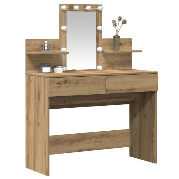 vidaXL Κομοδίνο artisan δρυς 100 x 40 x 130 εκ Επεξεργασμένο ξύλο