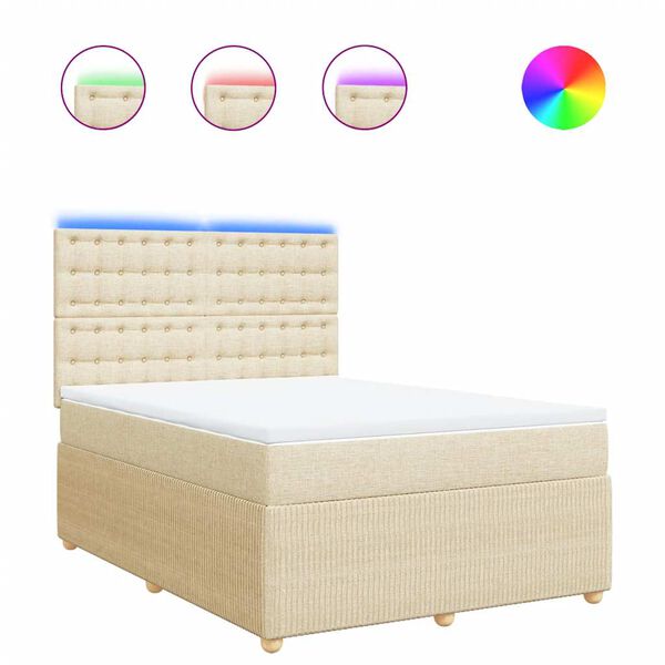 vidaXL &Kappa;&rho;&epsilon;&beta;ά&tau;&iota; Boxspring &mu;&epsilon; &Sigma;&tau;&rho;ώ&mu;&alpha; &Kappa;&rho;&epsilon;&mu; 160x200 &epsilon;&kappa;. &Upsilon;&phi;&alpha;&sigma;&mu;ά&tau;&iota;&nu;&omicron;