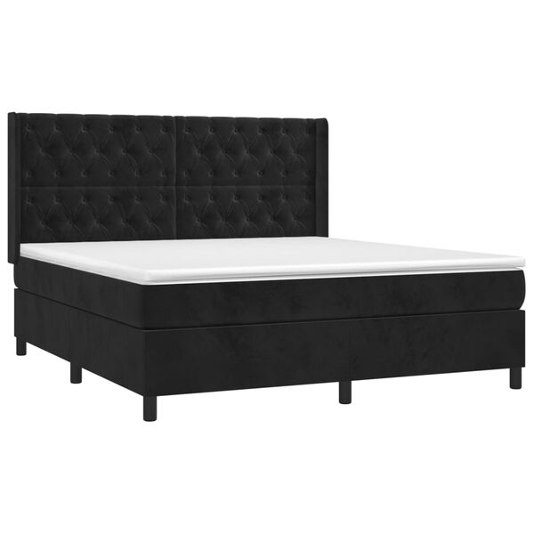 vidaXL &Kappa;&rho;&epsilon;&beta;ά&tau;&iota; Boxspring &mu;&epsilon; &Sigma;&tau;&rho;ώ&mu;&alpha; &Mu;&alpha;ύ&rho;&omicron; 160x200 &epsilon;&kappa;. &Beta;&epsilon;&lambda;&omicron;ύ&delta;&iota;&nu;&omicron;