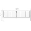 vidaXL Πόρτα Κήπου Ασημί 400x100 εκ. από Γαλβανισμένο Ατσάλι